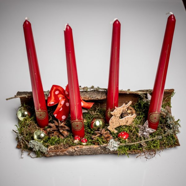 Prírodný adventný svietnik z kôry
